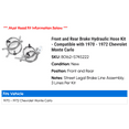 thumbnail image 2 of Front and Rear Brake Hydraulic Hose Kit - Compatible with 1970 - 1972 Chevy Monte Carlo 1971, 2 of 2