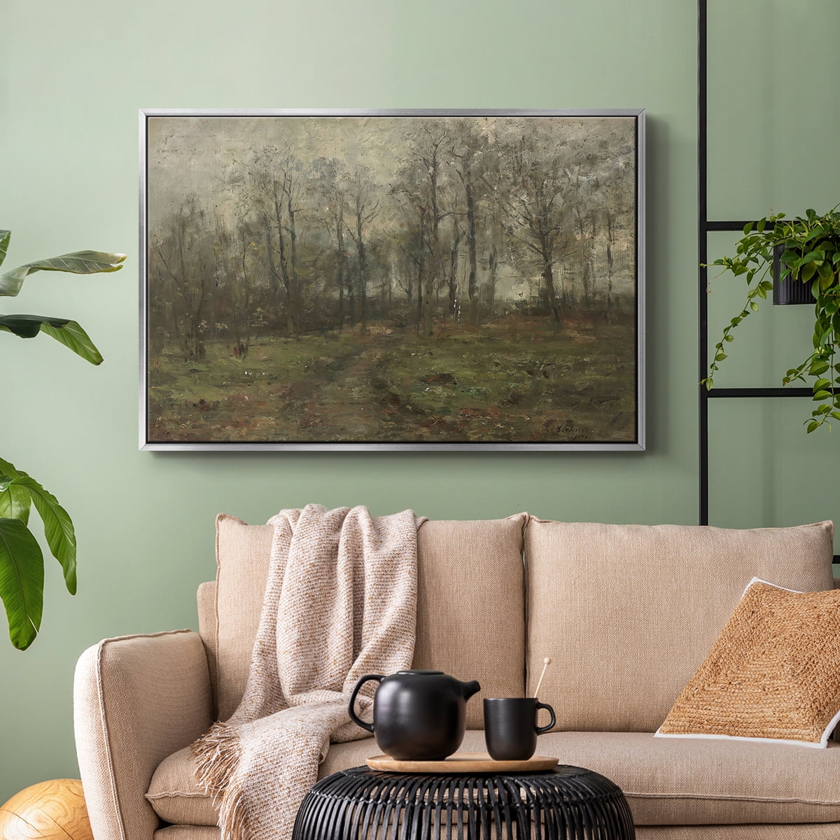 Vintage Landscape-CCCXCVI By Wexford Home Framed in Silver Wood Gallery Wrapped Canvas 25 in. x 37 in.