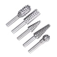 thumbnail image 1 of 5pcs/set Woodworking Steel Rotary File Wood Rotating Grinding Head Carving Rasp Drill Bit Kit Rotating Embossed Grinding Head Power Tools, 1 of 5