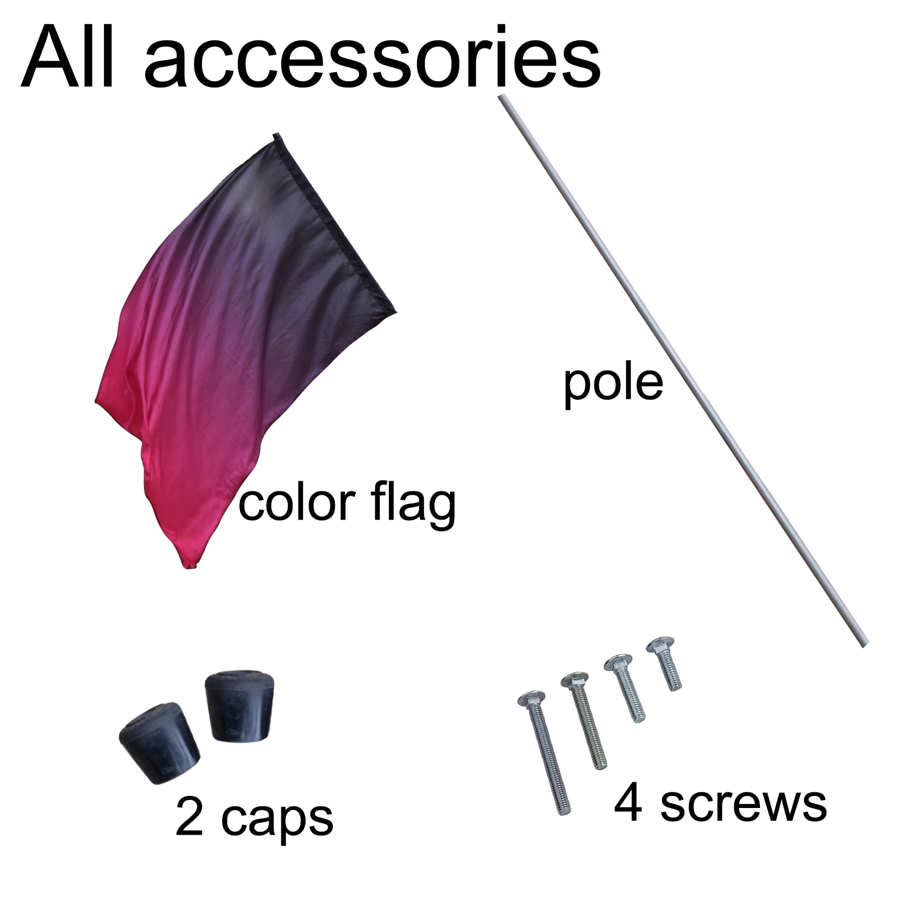 KHAMPA Color Guard Flags with Pole - Lightweight Spinning Flags for Performances - Vibrant Colors, Durable Construction - Ideal for Marching Bands, Drum Corps, and Dance Teams