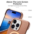 thumbnail image 2 of Magnetic Case for iPhone 14 Pro Max with Built-in Magnetic Ring, [Compatible with Wireless Charging] PU Leather Hard PC Bumper Slim Shockproof Protective Cover for iPhone 14 Pro Max, Brown, 2 of 8