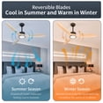 thumbnail image 4 of Wozzio 52-Inch Ceiling Fan with Integrated LED Light and Remote Control, 4 of 10