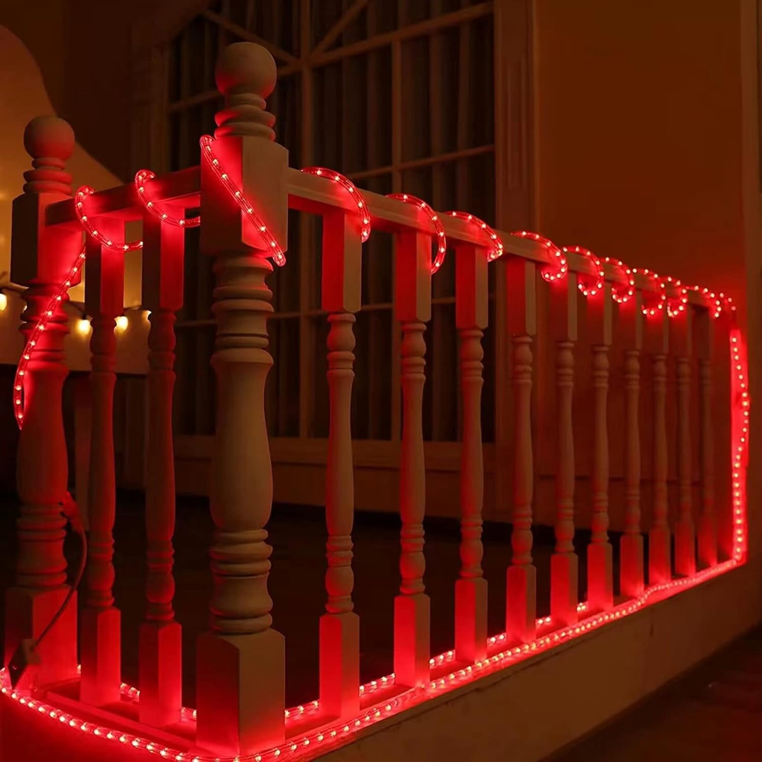 LED Rope Light Red LED 216LED 18FT 110v with Indoor and Outdoor Decorative Lighting,Waterpro of Light with UL Certified