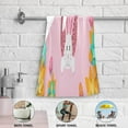 thumbnail image 5 of SKYSONIC 2 Pack Happy Easter Cute Bunny Hand Towels, 3D Spring Flower Kitchen Towel Ultra Soft and Absorbent,Decorative Fingertip Face Towel for Bathroom Hotel, 28.3"x14.4", 5 of 6