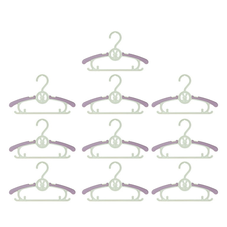 10pcs Adjustable Kids Hangers Retractable Baby Clothes Hangers Plastic  Hangers 