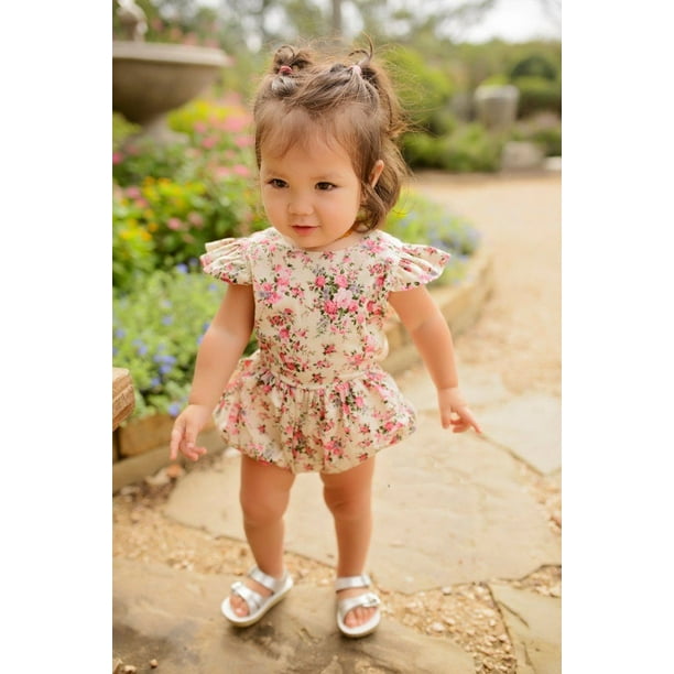 Nouveau-né infantile bébé fille body barboteuse florale combinaison tenue  combishort vêtements 