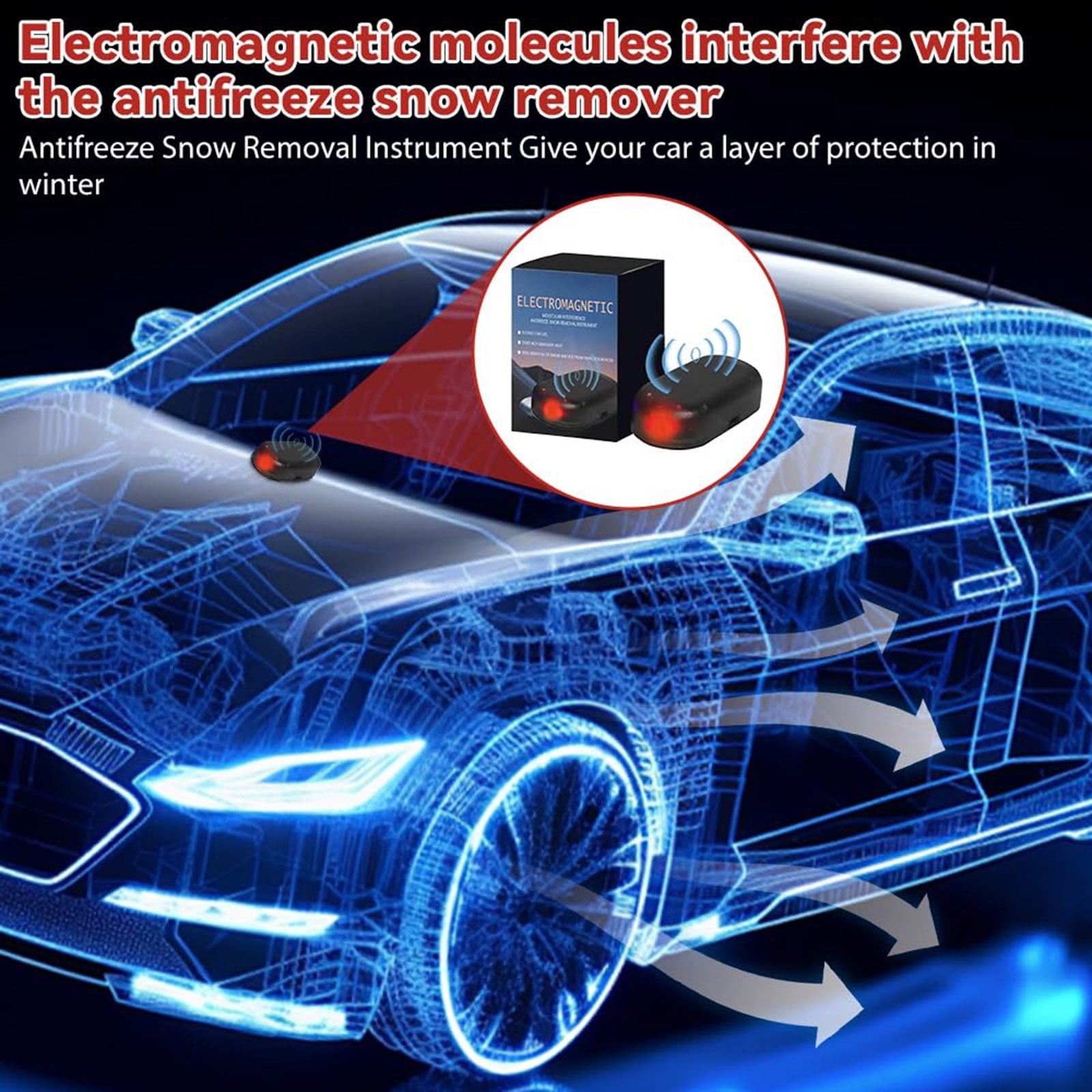 FYHALE 3 Pcs Electromagnetic Windscreen De-Icer Car - Solar + USB Rechargeable, Microwave Heater Frost Protection, Portable Car Defroster Frost Protection - Vehicle Protection for Car/SUV