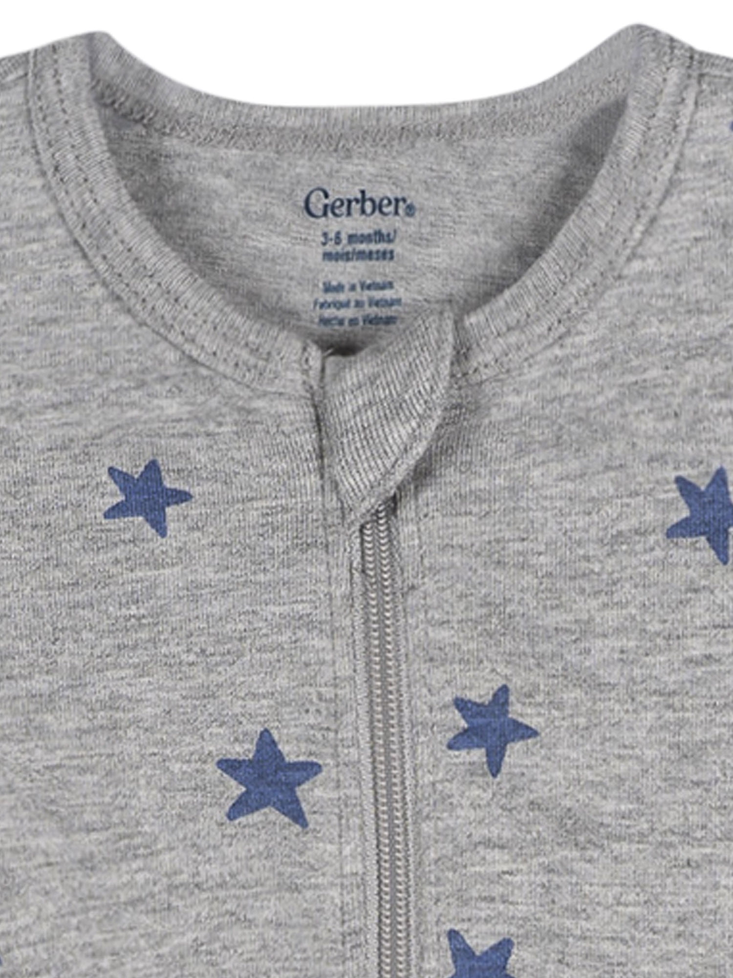 Gerber Baby Neutral Sleep N´ Play 2-Way Zipper Footed Pajamas, 4-Pack, Sizes, Newborn - 6/9 Months