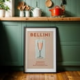 thumbnail image 6 of Bellini - Venezia Veneto Italy Illustration Cocktail Vintage Typography Kitchen Decor Bar Modern Art Minimalist Black Framed Wall Art Print 12 x 18 inches, 6 of 8
