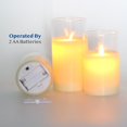 thumbnail image 6 of Flameless Candles (D 3" X H 4" 5" 6") Glass Real Wax Pillars & Moving Flame Wick LED Candles and 10-Key Remote Control, 6 of 6
