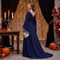 thumbnail image 6 of Renaissance Dress Women, Womens Renaissance Costume, Medieval Dress for Women Steampunk Witch Dress Cosplay Halloween Princess Costume Gothic Retro Flare Sleeve Ball Gown, Dark Blue M, 6 of 6