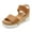 CAMEL, variant on Women's Open Toe Ankle Strap Casual Flatform Platform Sandals Reed-2 Camel Size 9