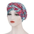 thumbnail image 2 of EnJoCho Women's Hair Scarf Ladies Floral Braid Hat Ruffle Cancer Chemo Beanie Turban Wrap Cap Stretchy Turban Cap, 2 of 2