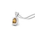 thumbnail image 2 of 925 Sterling Silver Oval Shape Citrine Solitaire Valentines Day Gifts Pendant Necklace, 2 of 4