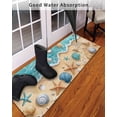 thumbnail image 3 of Teal Beach Front Door Mat Water Ripped Starfish Shell Shore Coastal Welcome Doormat Indoor Outdoor Entrance Floor Mat Non-Slip Washable Runner Rug for Front Porch Decor 16x47 Inch, 3 of 6