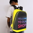 thumbnail image 2 of LED Display Screen Light Walking Billboard Backpack Laptop Bag (Yellow), 2 of 8