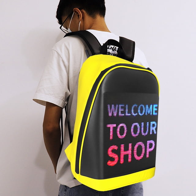 Mochila inalámbrica con pantalla LED, mochila para caminar, cartelera, portátil, mochila escolar