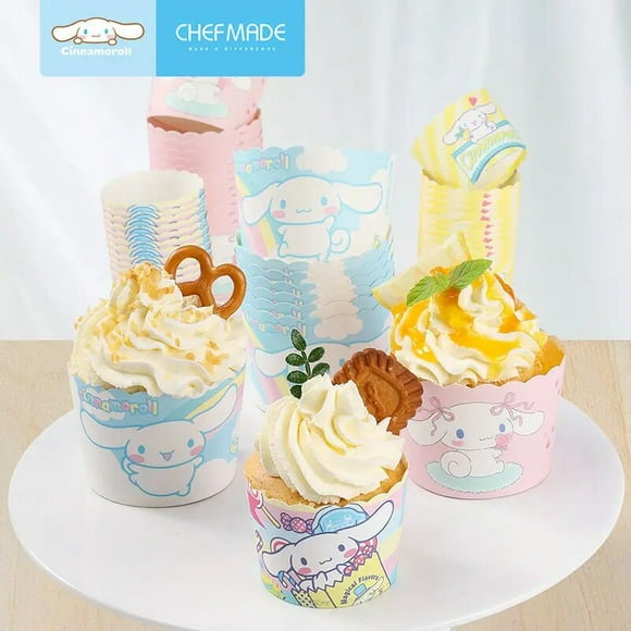 100Pcs Paper Cup Set Hello Kitty High Temperature Resistant Paper Cake Paper Coaster Baking Paper Cup Cartoon Paper Cup Mold