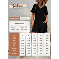 thumbnail image 5 of DOKOTOO Womens Rompers Casual Summer Overalls High Waist V Neck Short Sleeve Short Jumpsuits Rompers with Zipper Black XL US16-18, 5 of 8