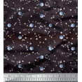 thumbnail image 1 of Soimoi Poly Georgette Fabric Moon & Galaxy Printed Fabric 1 Yard 52 Inch Wide, 1 of 5