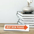 thumbnail image 3 of Next Desk Please, Orange Silver Frame, Desk Sign (2x8"), 3 of 3