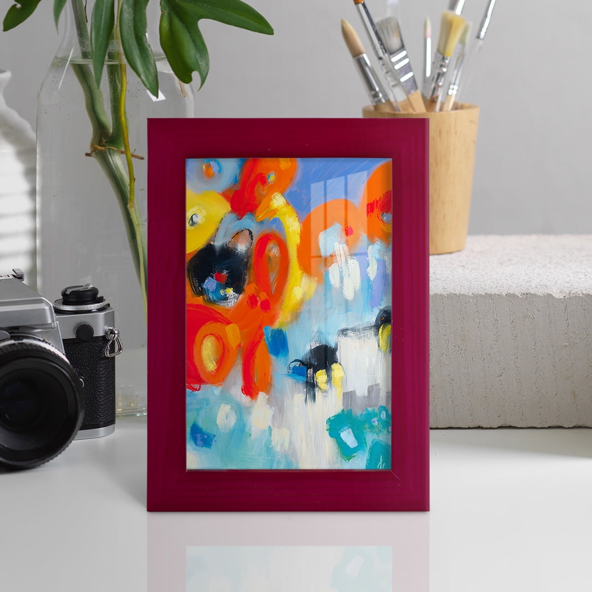 In the Loop V -Framed Print w/glass-Cherry Red