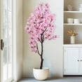 thumbnail image 2 of 7FT Pink Artificial Cherry Blossom Tree Faux Flowering Tree for Home Decor, 2 of 7
