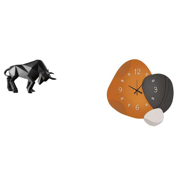 Reloj De Pared Decorativo Con Escultura De Toro De Resina Moderna, Figura Abstracta, Reloj Artístico Para Entrada, Mesa, Escritorio, Estante, Oficina Y Dormitorio.