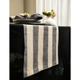 thumbnail image 4 of Linen Table Runner 108 Inches Long - Cabana Stripe, 100% Pure Linen Black and Natural Table Runner 14 x 108 Inch for Dining, 4 of 4