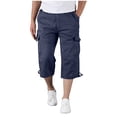 thumbnail image 2 of BADHUB Men's Big and Tall Cargo Capris Stretch Lightweight Shorts Casual Workwear Pant with Multi Pockets Navy 2XL, 2 of 6