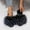 Black, variant on Black Women'S Plush Slippers Flat Sole Slip Resistant Cute Pointed Toe Spacious Toe Box Soft Home Casual Light Daily Bedroom Shoes Size 38