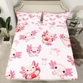 thumbnail image 2 of Manfei Cute Cartoon Axolotl Twin Sheet Sets,Kawaii Bowtie Ribbon Twin Fitted Sheet,Pink Bowknot Bow Flat Sheet For Girls Kids,Super Cozy Room Decor,3 Pieces, 2 of 7