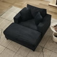 thumbnail image 2 of CQSXDA Modern Upholstered Sleeper Couch with Storage Ottoman and Pillows for Relaxing in Any Room, Black, 2 of 17