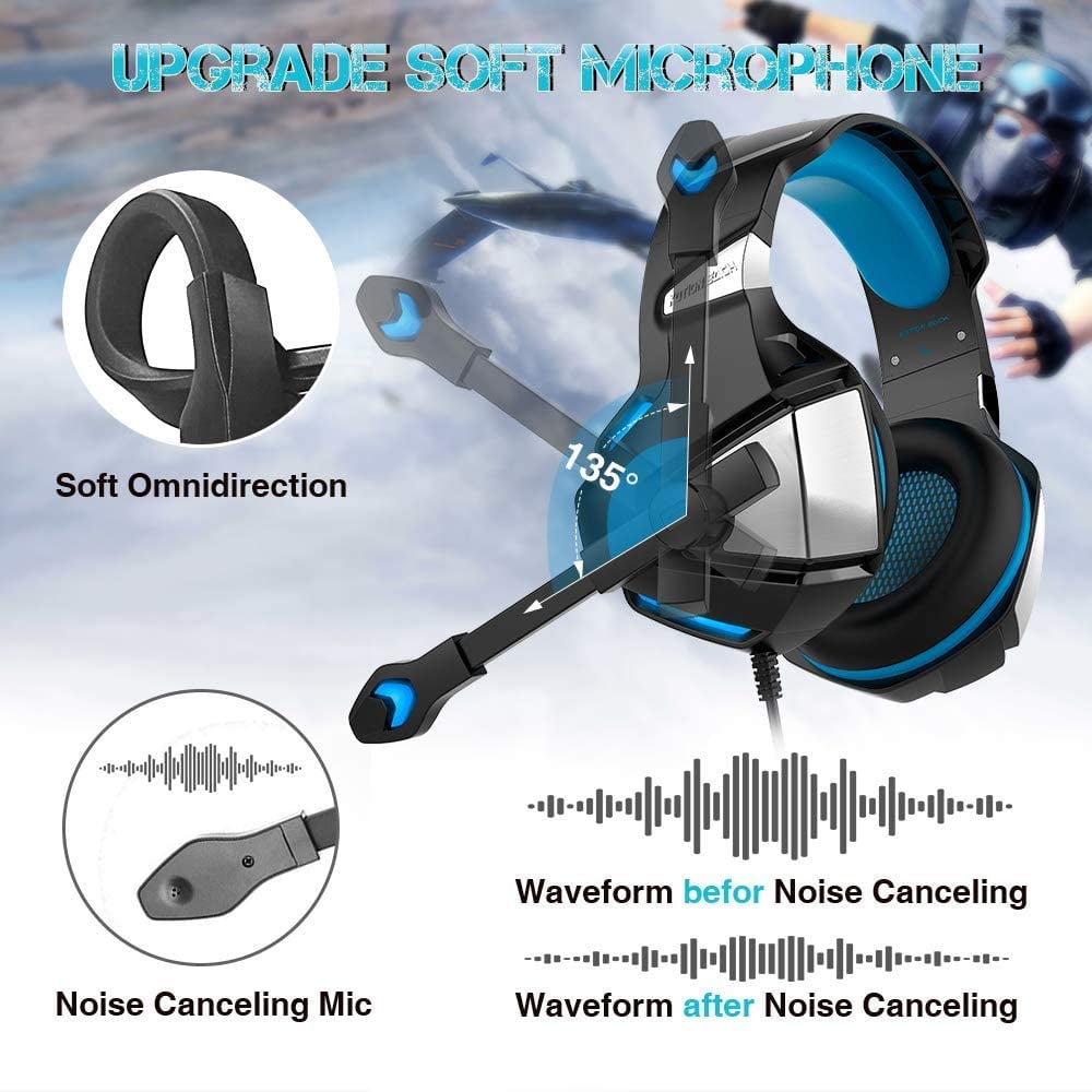 Gaming for PS4 Xbox One PC, Micolindun Over Ear Gaming Headphones