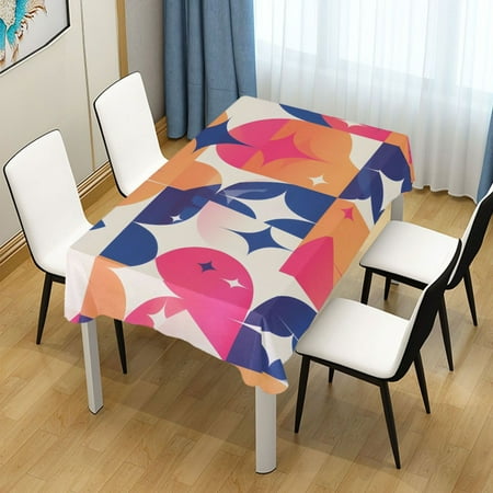 

ALAZA Shiny Geometric Print Rectangle Tablecloth Tablecover Dinning Table Cloth 54 x72