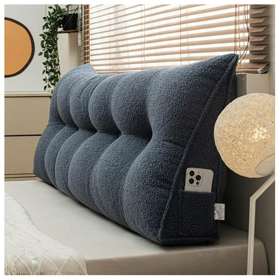 Bed Cushion Backrest, Triangular Headboard Backrest for Daybed, Triangular Cushion, Three-Dimensional Reading Cushion,Comfortable Lumbar Bed Pillow