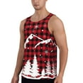 thumbnail image 2 of Fotbe Christmas Tree Buffalo Plaid Pattern Men's Quick Dry Workout Tank Top Gym Muscle Tee Fitness Bodybuilding Sleeveless T Shirt Breathable Workout Shirt-Large, 2 of 9
