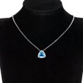 thumbnail image 7 of Gorgeous Blue Cubic Zirconia Women 925 Silver Necklace Pendant Party Jewelry, 7 of 7
