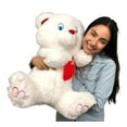 thumbnail image 3 of Big Plush® 2 Foot Valentine Teddy Bear 24 Inches Soft White Plushie with Red Nose and Heart on Chest, 3 of 8