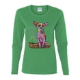 thumbnail image 3 of Dean Russo In My Mind Dog Lover Womens Graphic Long Sleeve T-Shirt, Kelly, Small, 3 of 6