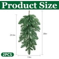 thumbnail image 2 of Grinzy 2 Pcs Artificial Christmas Teardrop Swag, 28" Faux Norfolk Pine Teardrop Door Swag, Real Touch Greenery Pine Wreath Staircase Swags for Xmas Holiday Door Mantle Fireplace Decor Indoor Outdoor, 2 of 7