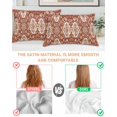 thumbnail image 3 of Red Boho Ethnic Pillow Cases Standard Size Set of 2, Smooth Satin Pillowcase for Hair and Skin, Southwest Aztec Decorative Cooling Bed Pillow Covers with Zipper, 20x26 Inches, 3 of 5