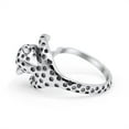 thumbnail image 3 of Antique Oxidized Finish Cheetah Head Eyes Adjustable Band Thumb Ring Size 10, 3 of 5