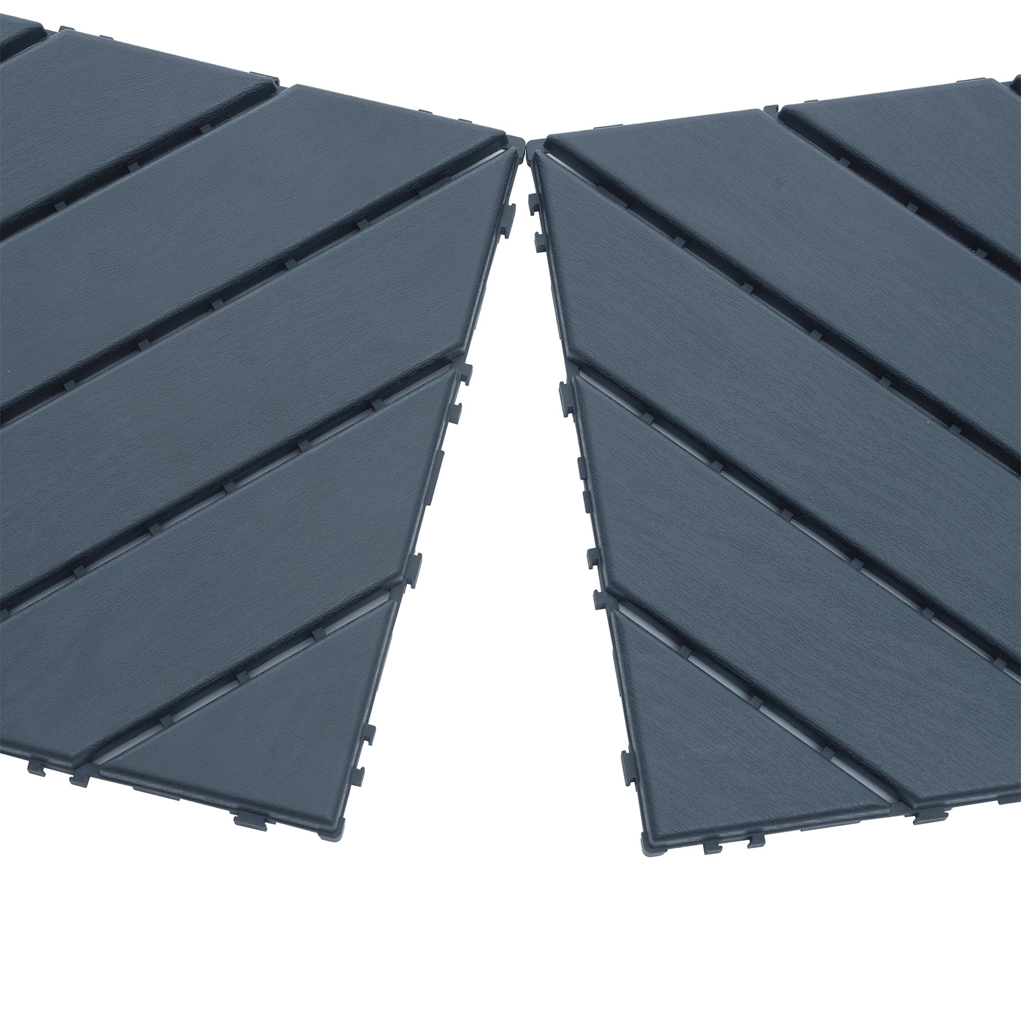 Miniyam 44 Pcs Interlocking Deck Tiles, 12" x 12", Polypropylene, for Outdoor Balcony Garden Gray