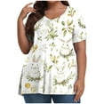 thumbnail image 1 of Pisexur Printemps Tops for Women 2025 Women Mode Été Imprimé Régulier Women Manches Courtes Col Rond Womens Tops Multicolore,2TG, 1 of 7