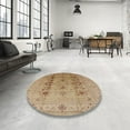 thumbnail image 3 of Ahgly Company Indoor Round Mid-Century Modern Light Brown Oriental Area Rugs, 8' Round, 3 of 6