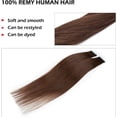 thumbnail image 3 of AmPm Hair Extensions for Women Tape In 20pcs 22 Inch 50g /Medium Brown/ Ombre 100% Remy Human Hair Balayage Rooted Hair Invisible Seamless Skin Weft Double Side Tape Hair, 3 of 7