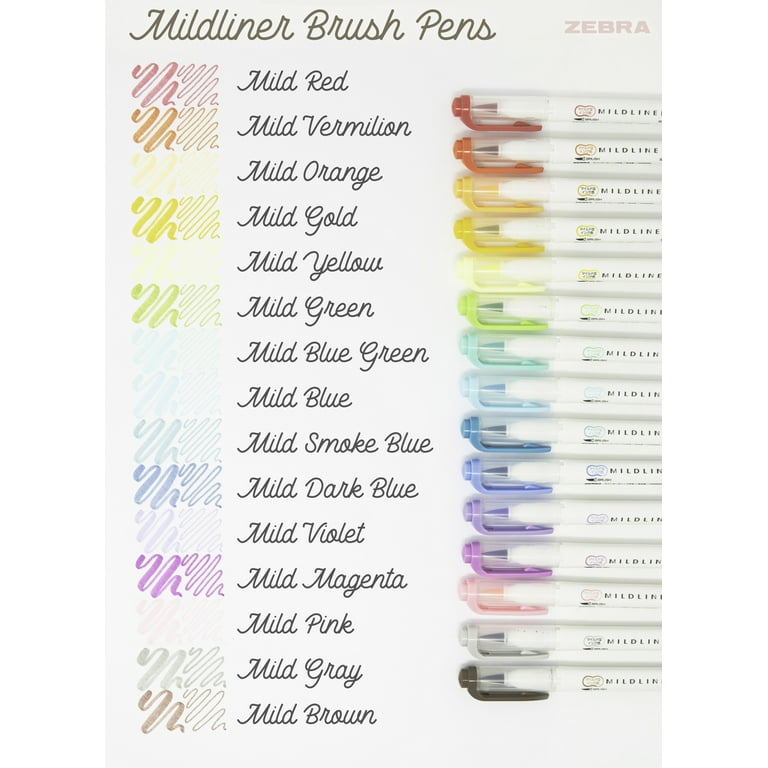 Zebra MIDLINER Creative Markers Pens With Brush Tip and Bullet Tip Assorted  Ink Colors 15-pack free Shipping 