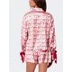 thumbnail image 3 of Pijamas navideños 2025 para mujer, pajarita, camisa de manga larga, pantalones cortos, satén de seda, divertido conjunto de pijama de 2 piezas con gráficos, ropa de dormir, 3 of 5
