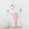 thumbnail image 6 of URMAGIC Newborn Baby Cute Unicorn Winter Warm Fleece Zip Up Hooded Jumpsuit with Tail, 6 of 10